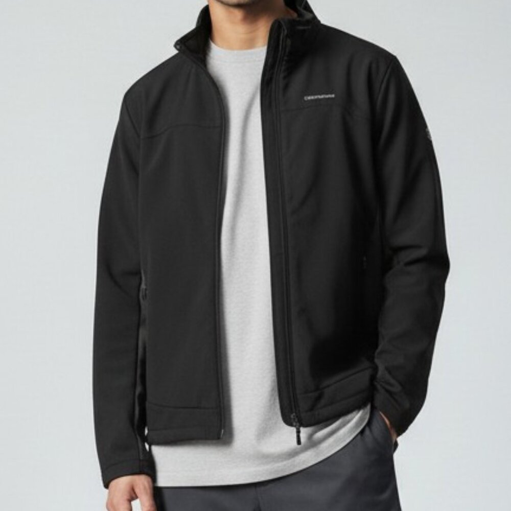 Craghoppers Softshell Jacket Men Large Black Full Zip Outdoor Hiking Lightweight